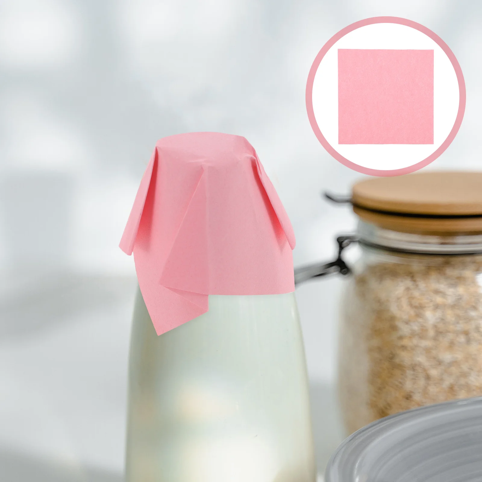 

100 pcs Bottle Lid For Yogurt Seal Disposable Pudding Glass Jar Cover Airtight Sealing Paper Lid Hygienic Kitchen Baking