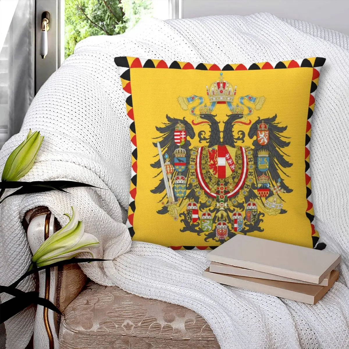 Imperial Standard Of The Austrian Empire Pillowcase Soft Fabric Cushion Cover Decor Flag Pillow Case Cover Home 40X40cm