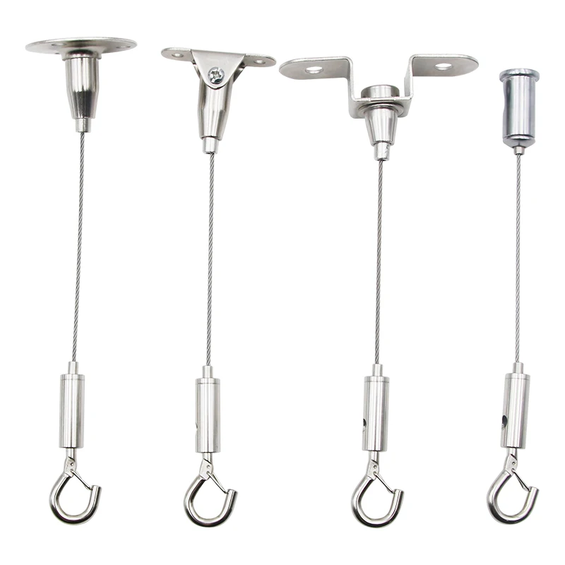 

1.5mm 304 stainless steel cable suspension set with adjustable spring hook, lighting sling, suspension picture set
