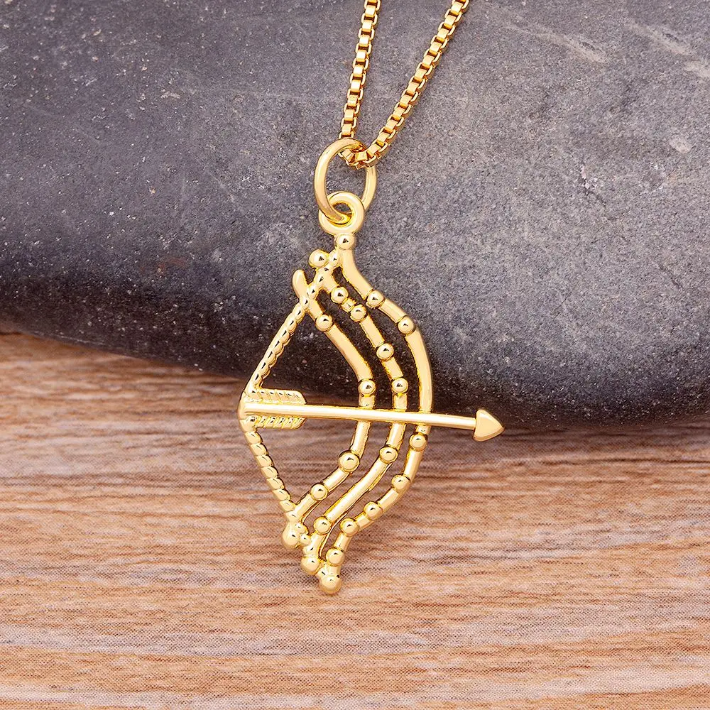 Nidin INS moda nowy modny łuk i wisiorek ze strzałką naszyjnik dla kobiet mężczyzn kołnierz pozłacane łucznictwo Choker Chain biżuteria prezent