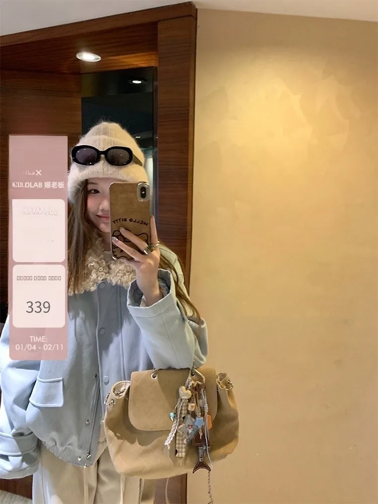 

Warm Cotton Jaet Women's ort Loose Fit Collar Winter Coat Zipper Sle Faionable Commute Friendly MIAOLAB Iceland Pie