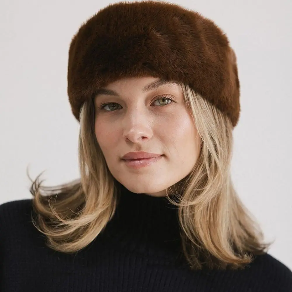 

Fashion Ear Warm Fluffy Headband Windproof Korean Style Rabbit Fur Hairband Wide Edge Soft Winter Elastic Headband Girl