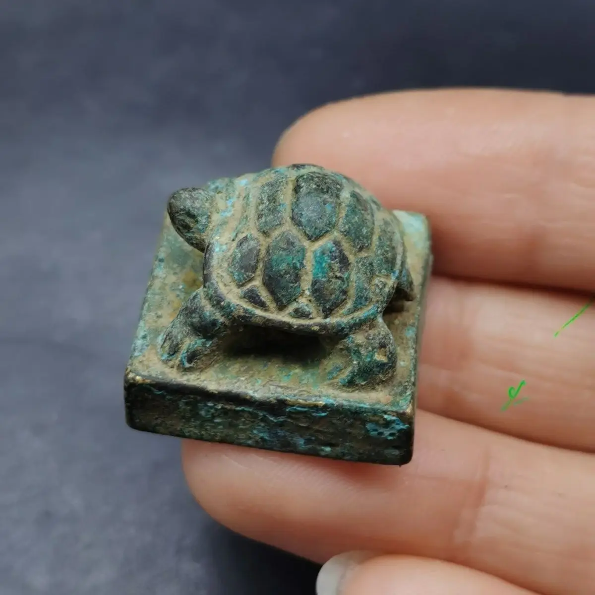 Retro square turtle Seal Stamp Statue Sculpture Figurines Home Garden Decoration Statues