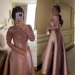 Jiayigong Sparkle Exquisite  Classic Modern Style Formal Evening O-Neck Floor-Length Ball Gown Beading Tulle Satin  Dresses