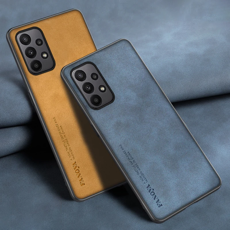 حافظة جلدية لهاتف سامسونج جالاكسي A32 4G A52 A52S A72 5G غطاء خلفي من السيليكون غير اللامع مقاوم للصدمات حافظة هاتف حماية كاملة