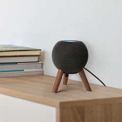 GGMM prawdziwy drewniana podstawka na Mini statyw uchwyt drewniany Homepod z metalową ramą chroni dom pod Mini głośnik dekoracja pokoju prezent