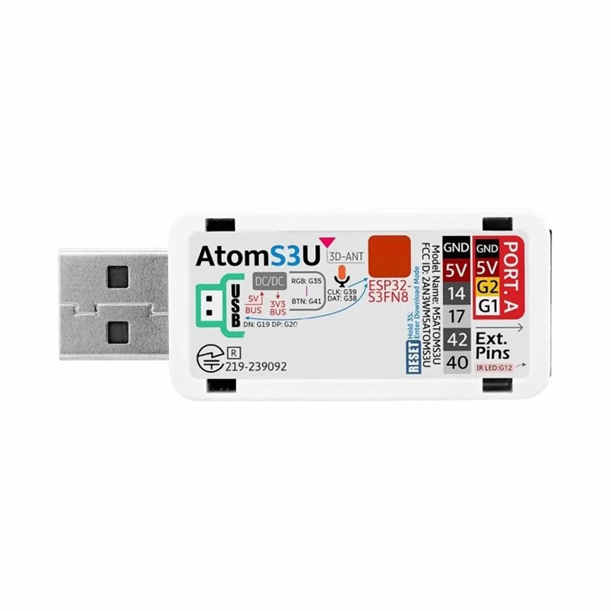 AtomS3U ESP32S3 Development Board ESP32-S3 IoT Multifunctional USB Type-A Development Board