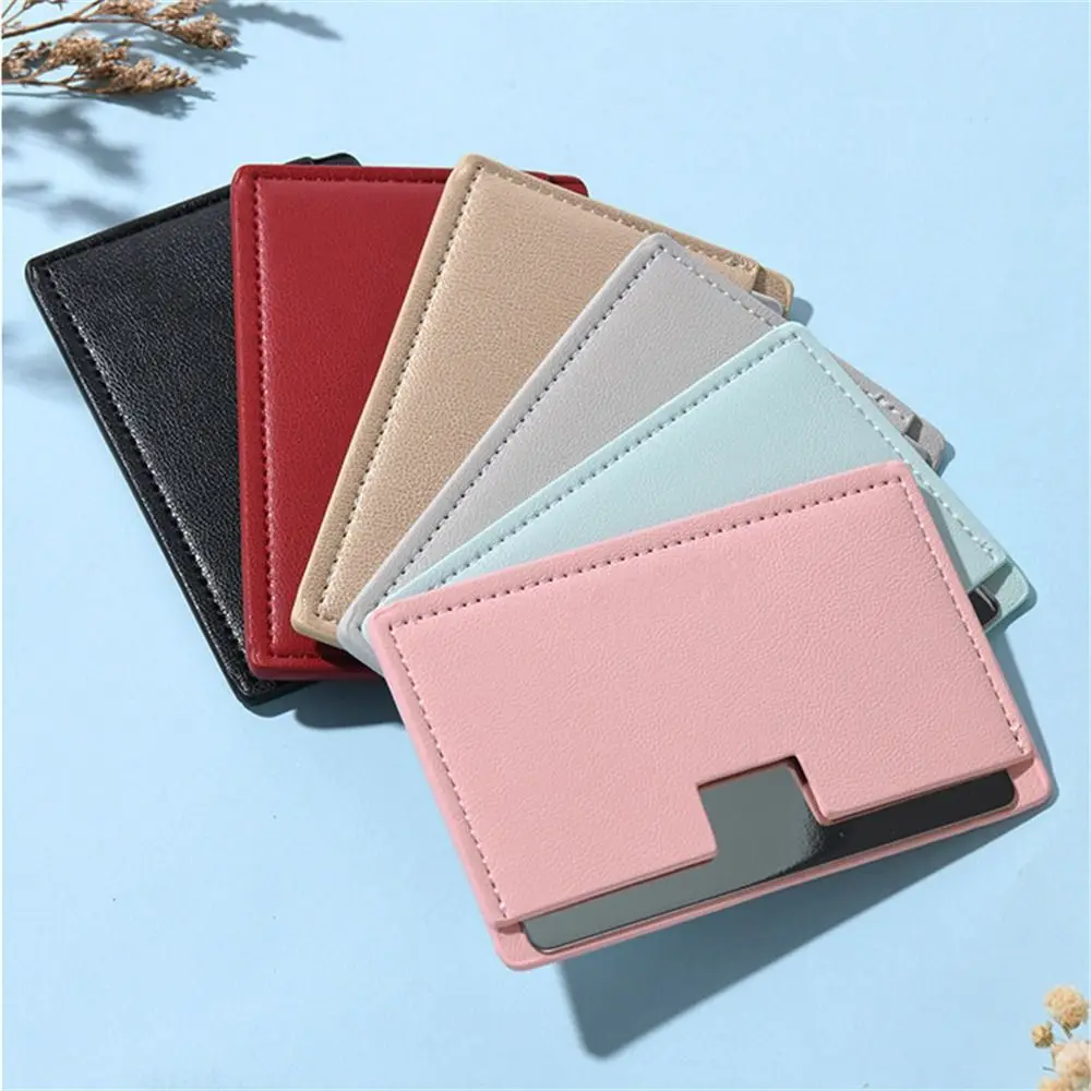 Unbreakabl Leather Square Mirror Dust-proof Frameless Design Handheld Beauty Mirror No Deformation Pocket Cosmetic Mirror