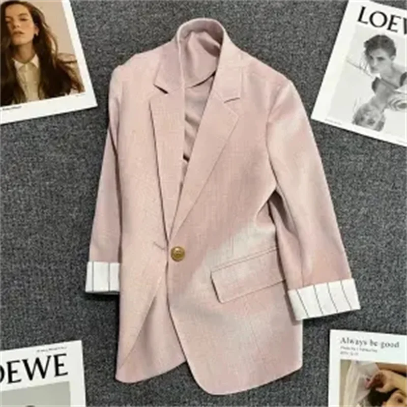 2024 giacca Blazer Blazer a due bottoni donna elegante abito elegante donna primavera nuovo stile coreano cappotto Casual estate top larghi