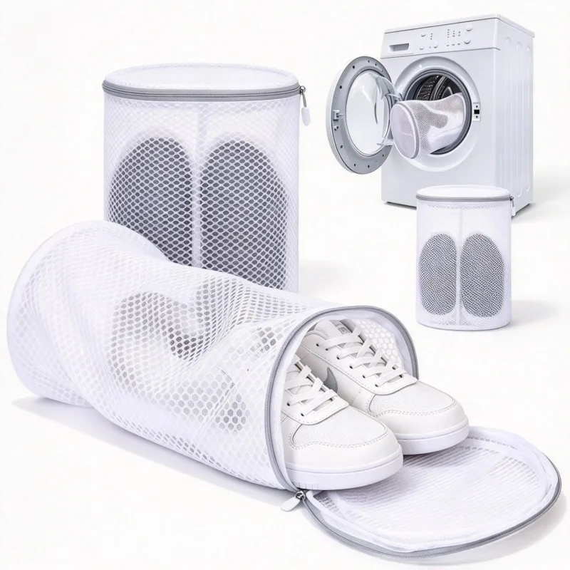 Schuhwaschmaschinenbeutel, Wabenstruktur, Schuh-Wäschebeutel mit Reißverschluss für Sneaker, Laufschuhe, Socken, BHs, empfindliche Kleidungsstücke, Spielzeug – Detail 2