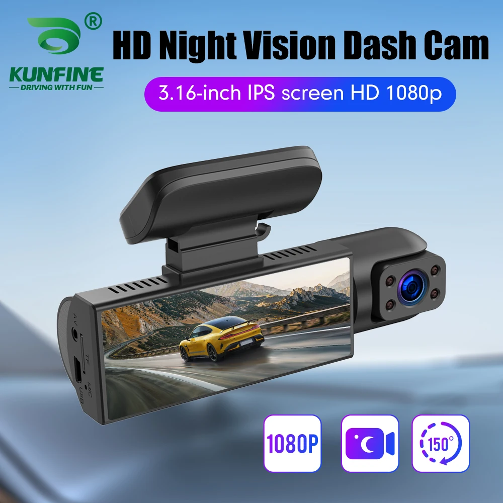 

3.16 Inch Dash Cam in Car DVR Camera Video Recorder Rear View Dual Lens 1080P Sensor IPS Night HD Vision Cycle Recording Video