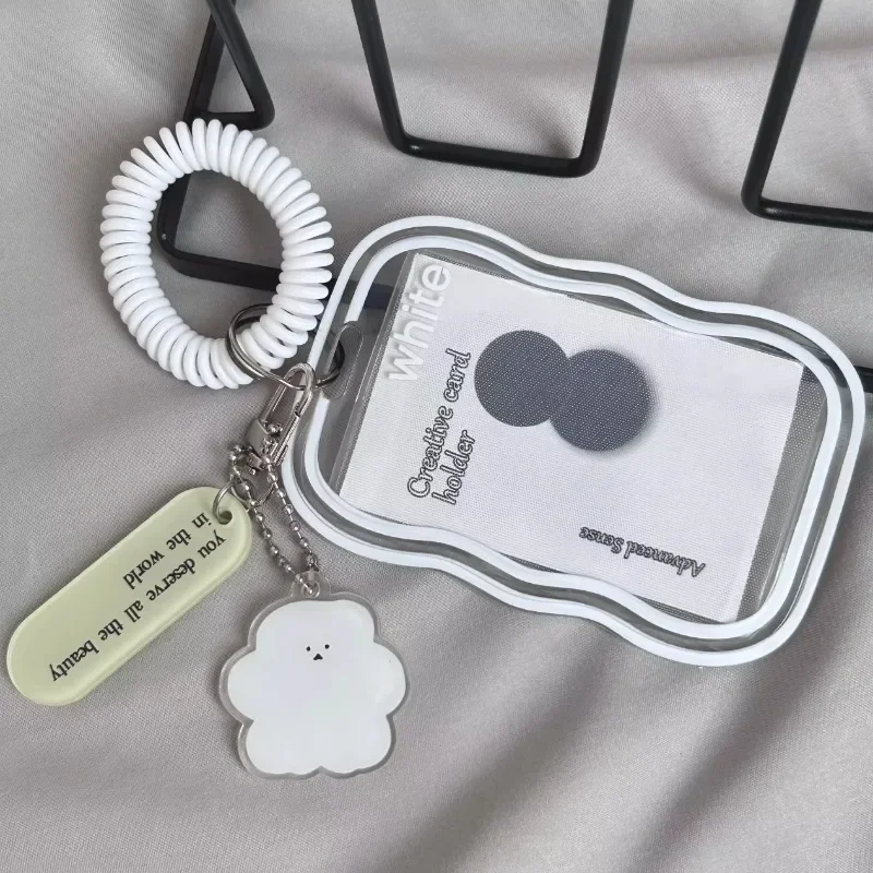 Creative Design Kpop Photocard Holder Transparent Card Holder Keychain Photo Sleeves Bus Card Student Card Case Photo Protector