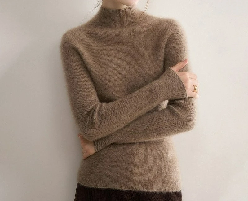 

Осень-зима 2022, новый свитер, кашемировый свитер, женская рубашка с полуводолазкой, повседневная универсальная рубашка