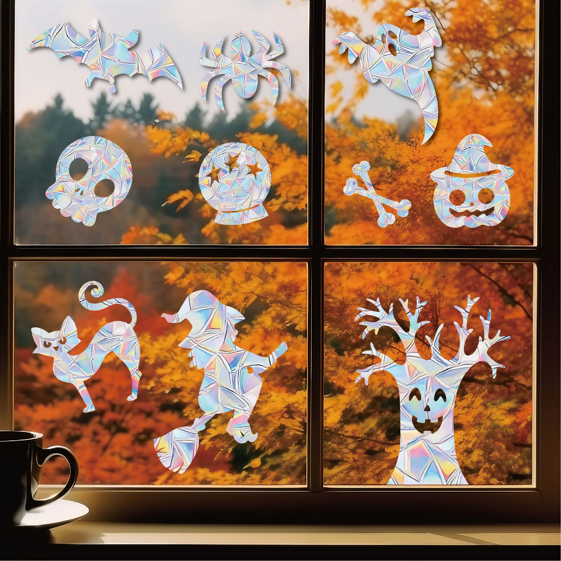 

Halloween Sun Catcher Window Sticker Creative Christmas Sunshine Catcher Glass Stickers Fits Festive Party Home Decor Suncatcher