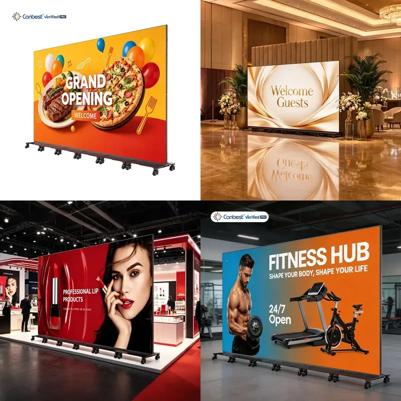 for CANBEST CJ ULT P0.9 Foldable Digital LED Poster Display Shopping Mall Airport P1.2 P1.5 Control Room Lobby Video Wall