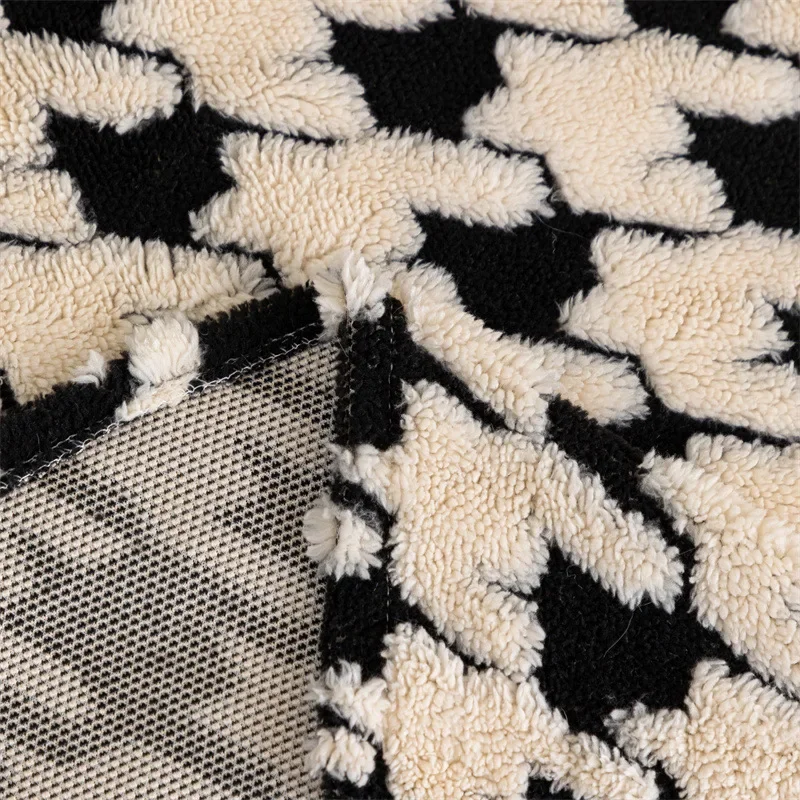 EIFLOY-Houndstooth Plush Sofa Cover, Anti Slip, Blanket, 3 Seat, Thick Corner Couch Slipcover, Velvet Furniture Protector, Soft