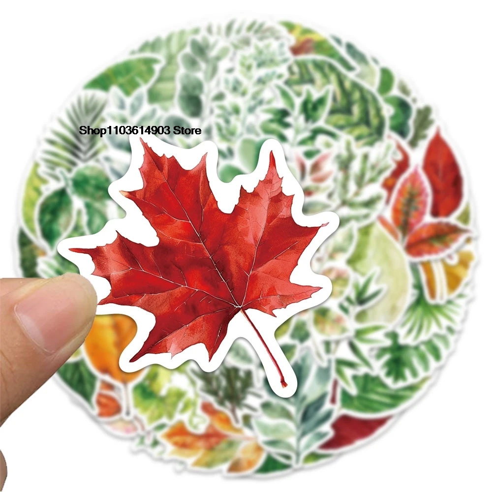 50PCS Plant leaf graffiti decorative wall stickers pack custom adhesive sticker aesthetic personalized pegatinas decoration home