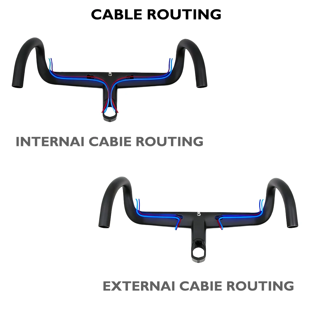 CC.01-C68، V5Rs، V4Rs، ألياف الكربون قطعة واحدة مقود الطريق أسود غير لامع سبليت المقود المدمج في الأسلاك 370-430mm دراجة المقود #2