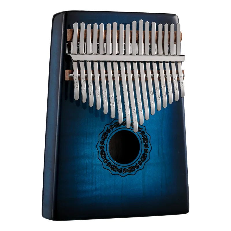 Hluru instrumento musical kalimba 17 teclas profissional polegar piano folheado de madeira maciça 17 teclas kalimba dedo piano instrumento portátil