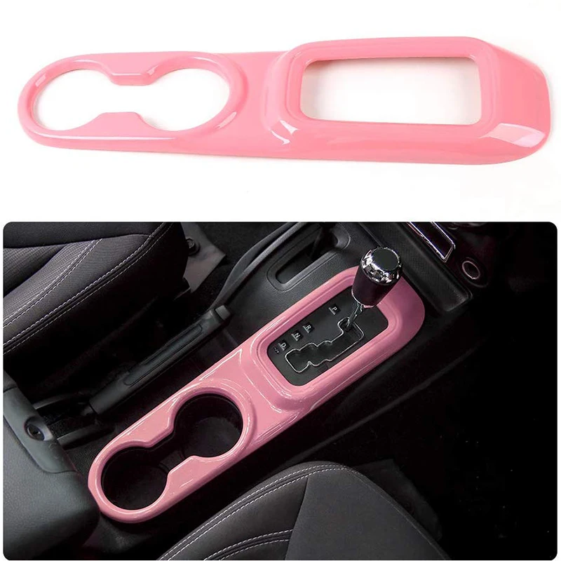 Car Cup Holder Gear Shift Panel Frame Trim Cover for 2011-2017 Jeep Wrangler JK Rubicon Sahara Unlimited