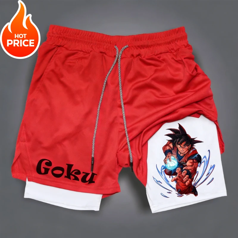 

Dragon Ball Son Goku 2026 Summer Men 2026 Double-Layer Replica Two-Piece Loose-Fit Training Running Shorts Casual Pants Bottom