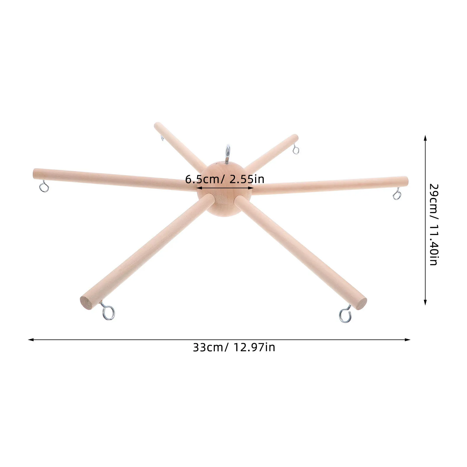 1Set Holz Windspiel Rahmen 6-Bein Runde Design Stabile DIY Hängen Ständer für Kinderzimmer Zimmer Dekor baby Mobile Halter Holz