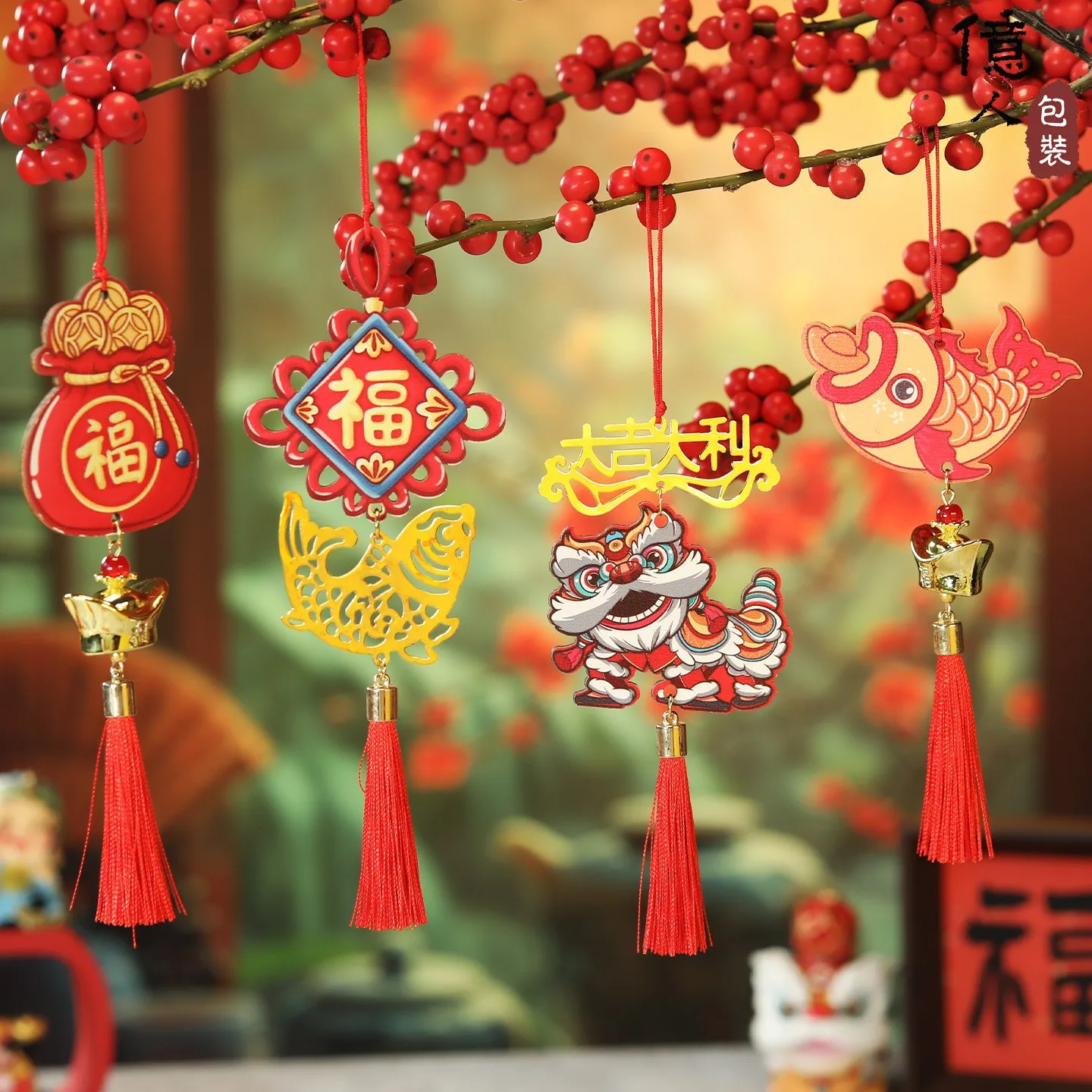 

Year of the Horse New Year Decorative Colorful Wooden Plaque Bell Ornaments Spring Festival Gifts Corporate Annual Meeting Gifts