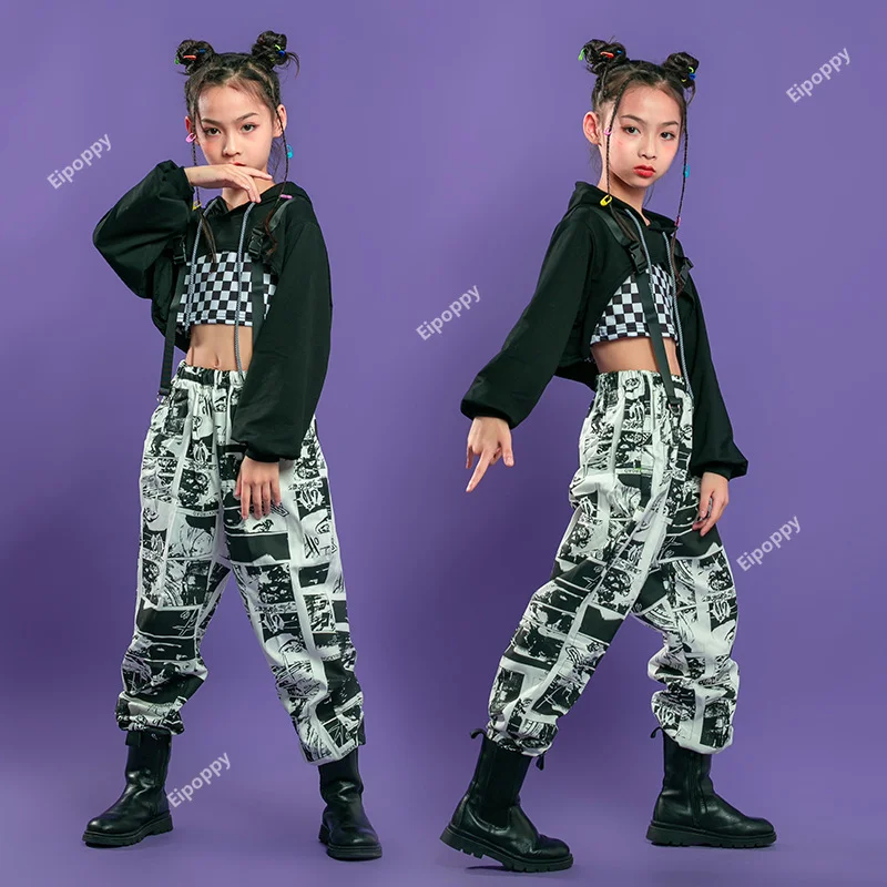 

Новый комплект молодежных джазовых танцевальных костюмов, уличных костюмов, детских костюмов в стиле хип-хоп, укороченных топов, толстовок, спортивных рубашек