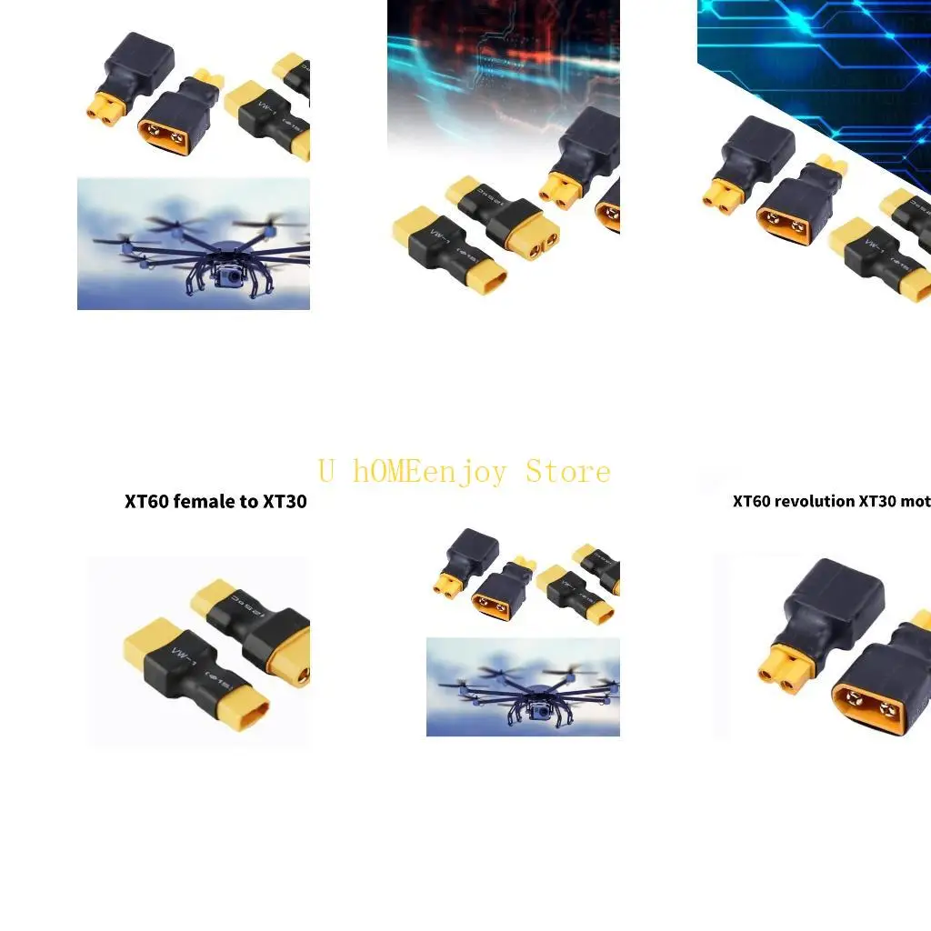B0KF 4PCS Lightweight XT30 To XT60 Adapter Connectors For Toys And FPV