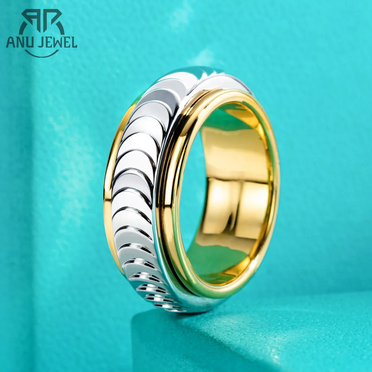 

Anujewel Unzip Jewelry Spinner Rings Wedding Band Rotatable Ring Good Lucky Jewelry Fidget Spinners Factory Store Wholesale