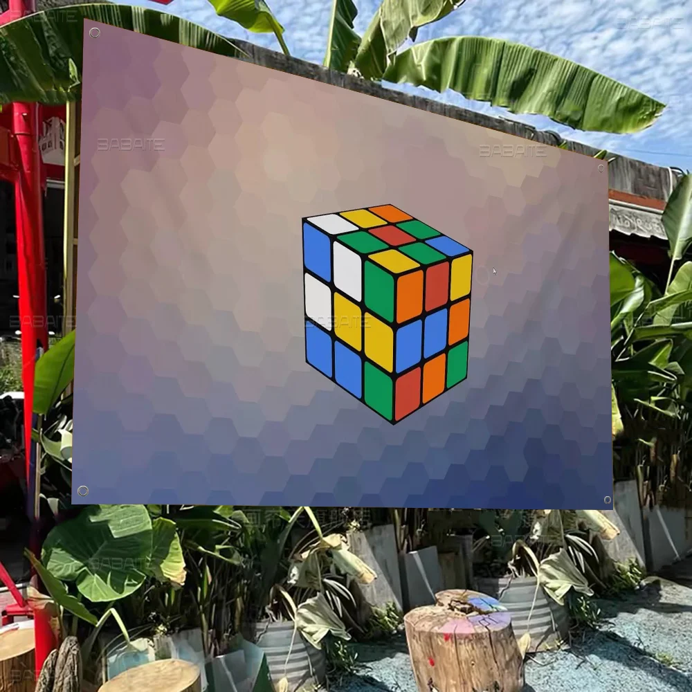 R-Rubiks C-Cubes Art Retro Flags Multiple Choice Living Studio Booth Interior Decoration Banner