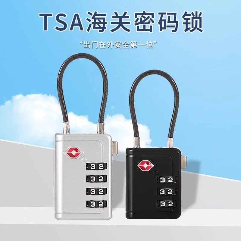 Lock Steel wire lock 4-digit combination lock Travel luggage k Overseas business combination