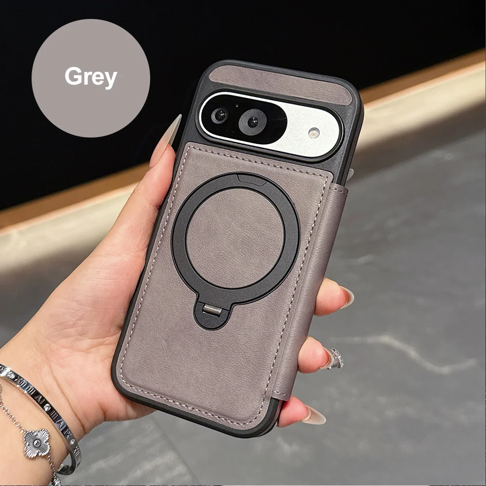 Case for Google Pixel 9a 6.3inches with Stand, Durable PU Leather, Rugged Rubber, Drop Proof Protective Phone Cases Cover