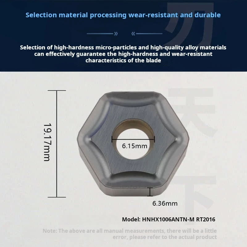 ​HNHX1006ANTN-M Hexagon External CNC Turning Insert for Steel & Stainless, Universal High Performance Lathe Tool, Carbide Carbid