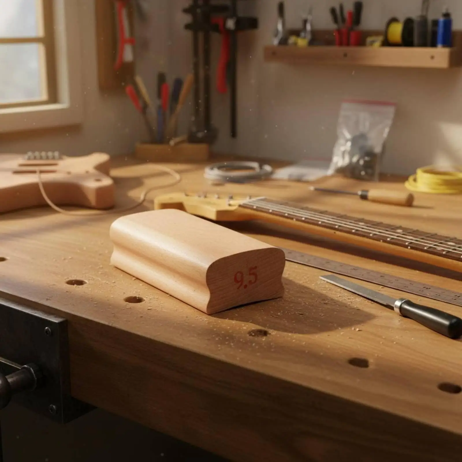 Fretboard Radius Sanding Block Sturdy Beech Wood for Fretwork, DIYers