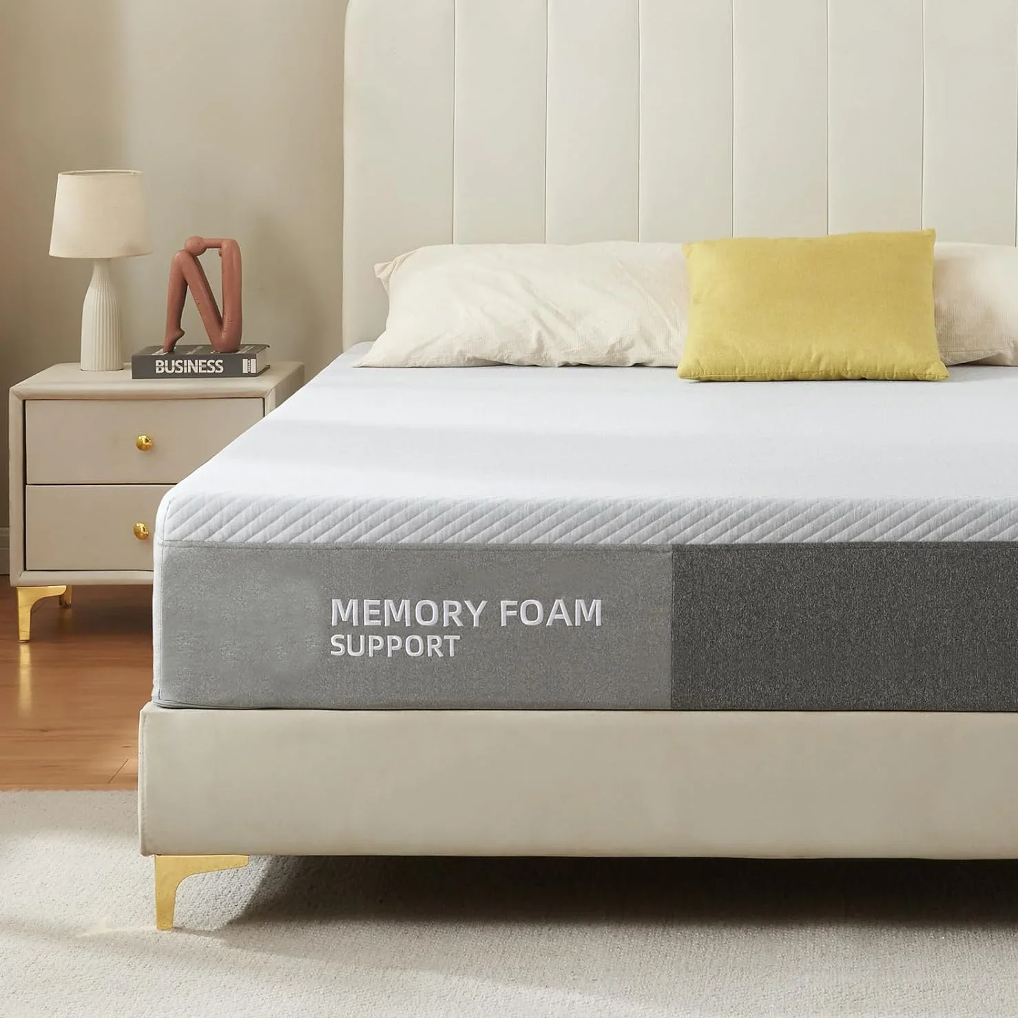 Durable High Density Fireproof Medical Foam Mattress with Removable Cover for Camp School & Engineering Villa
