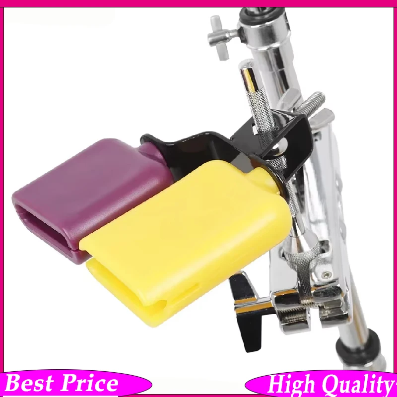 Two-Tone Square Clapper with Sambago Bells Double-Sided Hand Knockers Latin Percussion Instrument Adjustable Mount