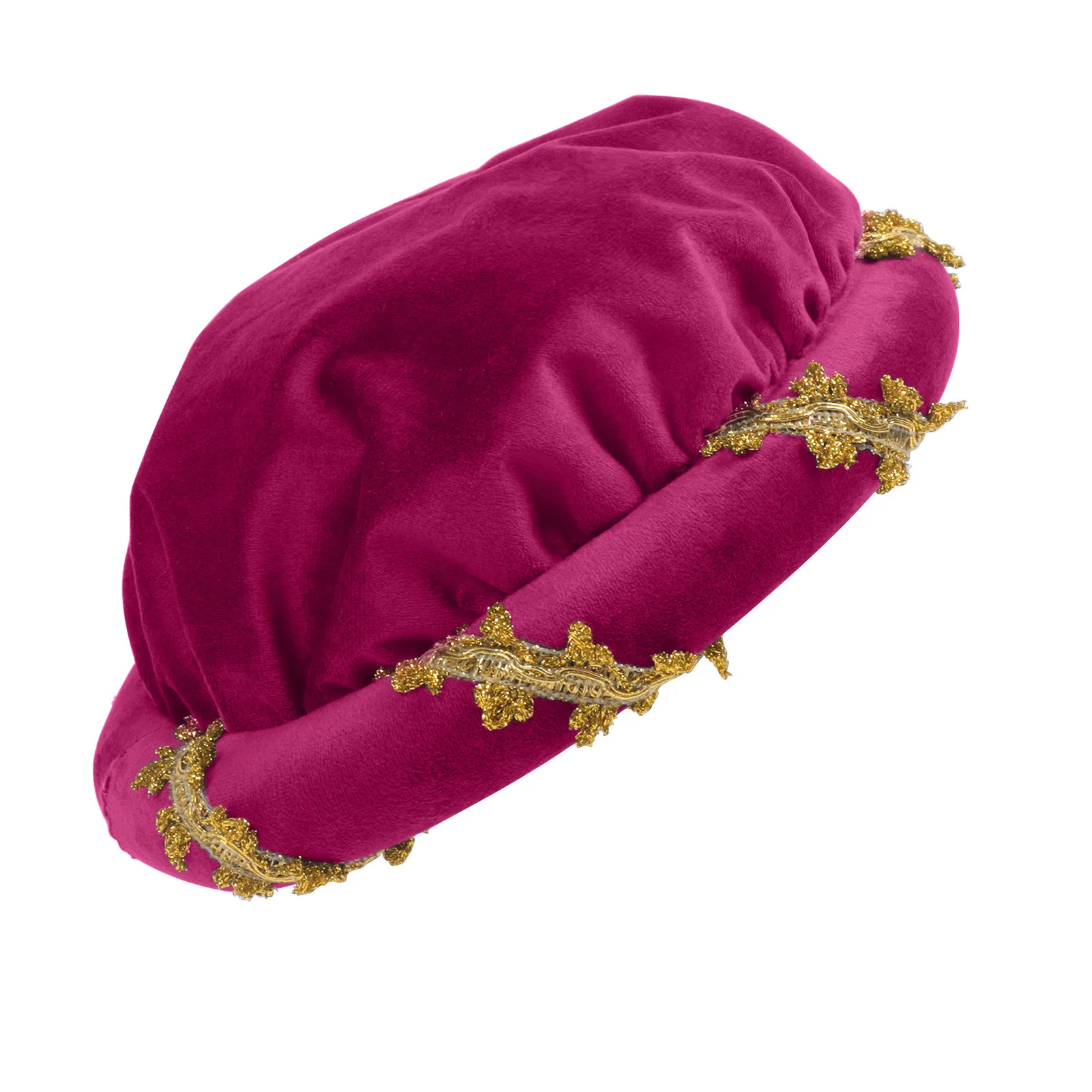 

Women's Renaissance Velvet Padded Headband Gold Trim Elizabethan Hair Hoop Vintage Headpiece for Cosplay Party Costume