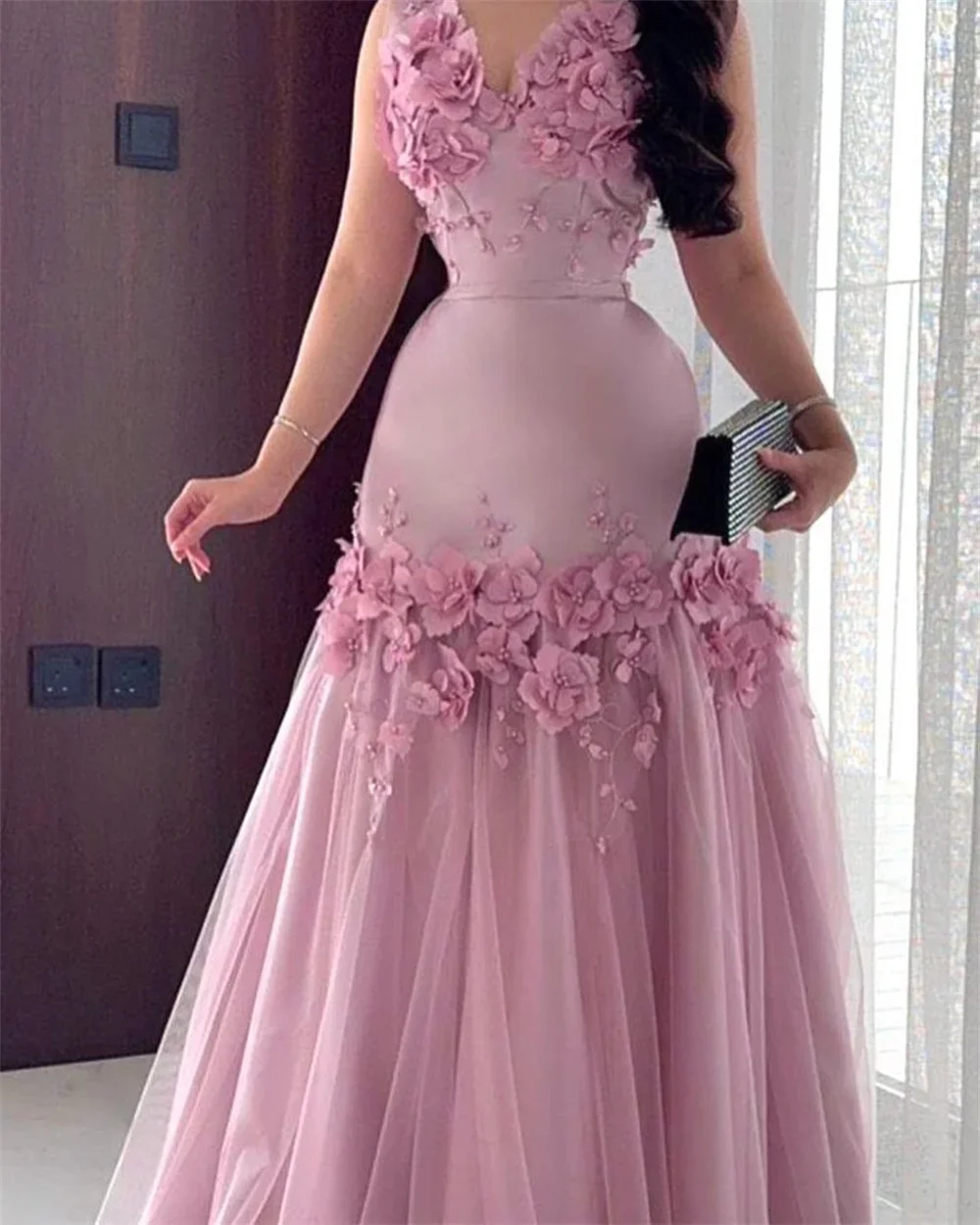 Customized Prom Dress Saudi Arabia Evening Dearin Sweetheart A-line Floor Length Skirts Tulle 3D Flower Applique Bespoke Occasio