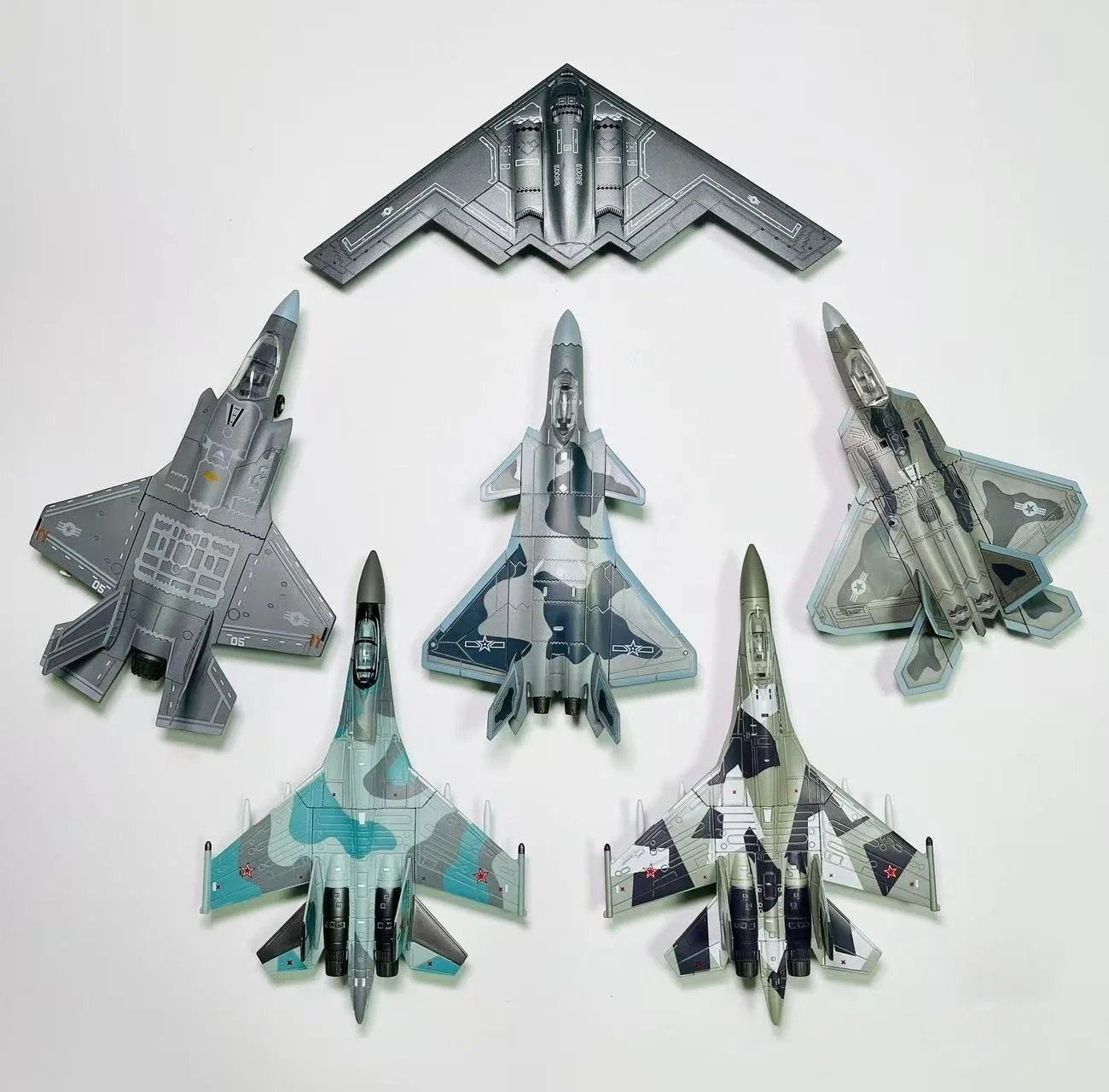 

New Military Series Building Blocks Model plane kit b2 /f22/su57s/su35/j35 Model Toys For Boy Xmas Gift