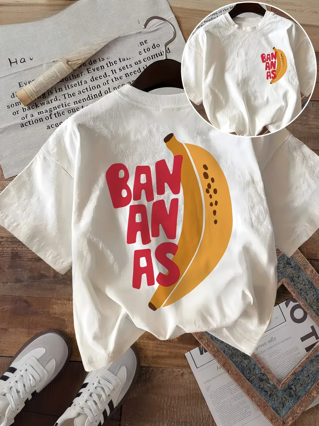 Funny Banana Fruit Graphic T Shirt Cute Summer Aesthetic Tops Women Trendy Casual Loose Fit Short Sleeve Tee Fashion