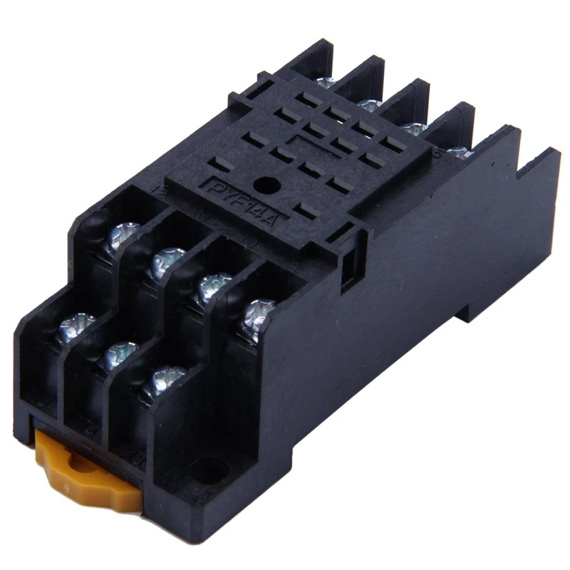 10PCS PYF14A DIN Rail Power Relay Socket Base 14 Pin For MY4NJ HH54P MY4