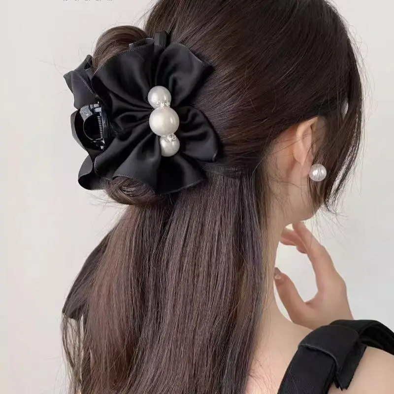 مشبك شعر لؤلؤي أنيق للنساء، نمط حلو جديد خلف الرأس، مشبك سمك القرش، إكسسوارات شعر عصرية متعددة الاستخدامات