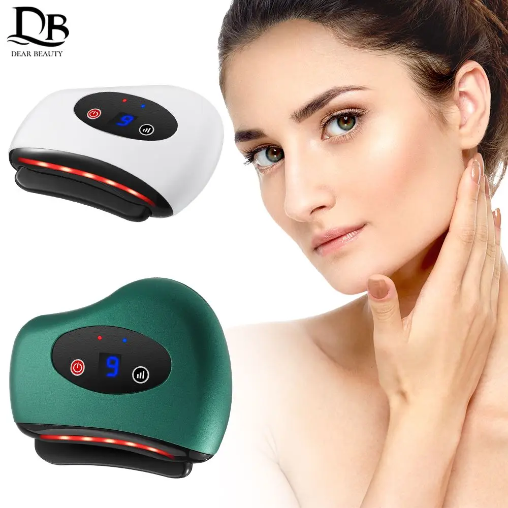 Vibration Scraping Board Facial Gua Sha Electric Stone Face Lifting Massager Remover Nasolabial Folds Anti Cellulite Beauty Tool