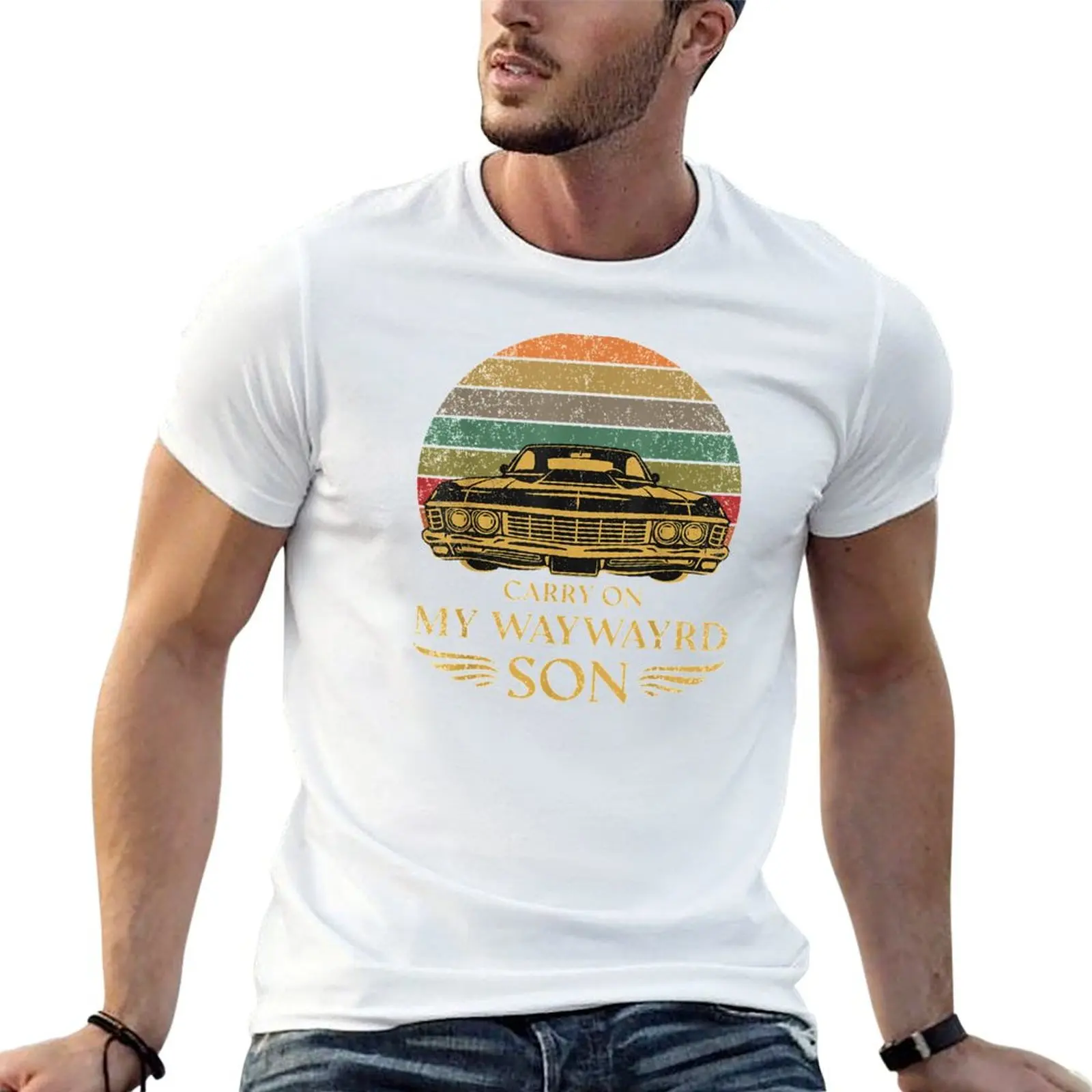 

Carry On My Wayward Son T-Shirt t shirts for man graphic funny t shirt man cotton T-Shirt