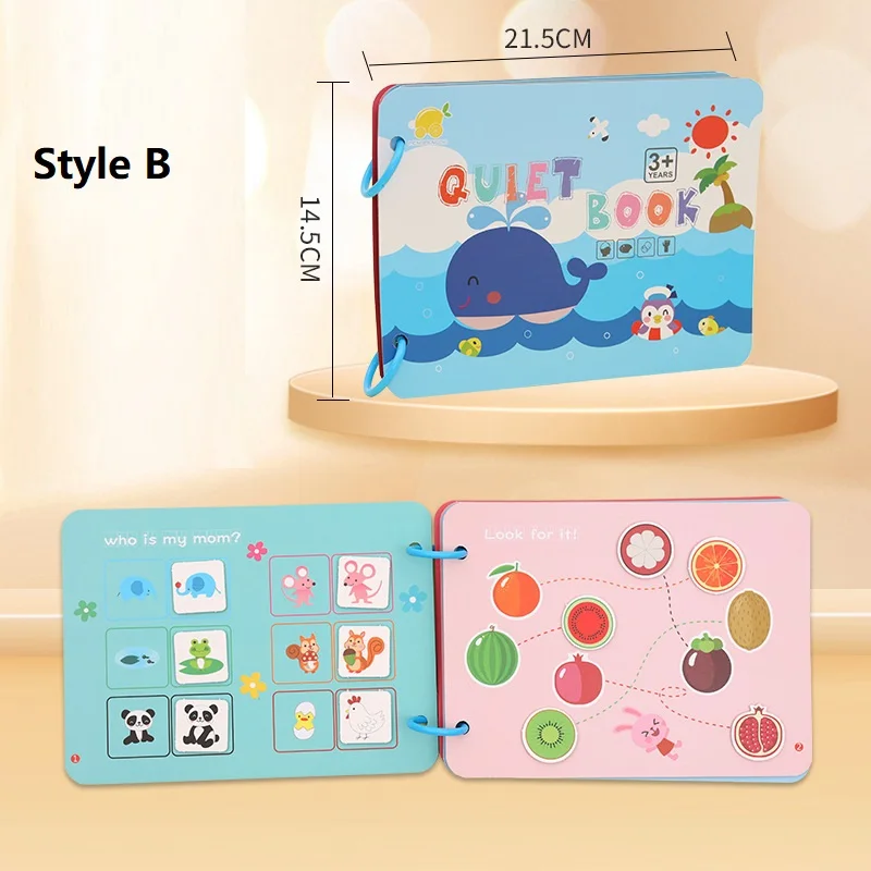 Books Cognition Baby Montessori Game Gift Quiet Book Educational Activity Toys Kids Repeatedly Busy Card Paste Matching Puzzle