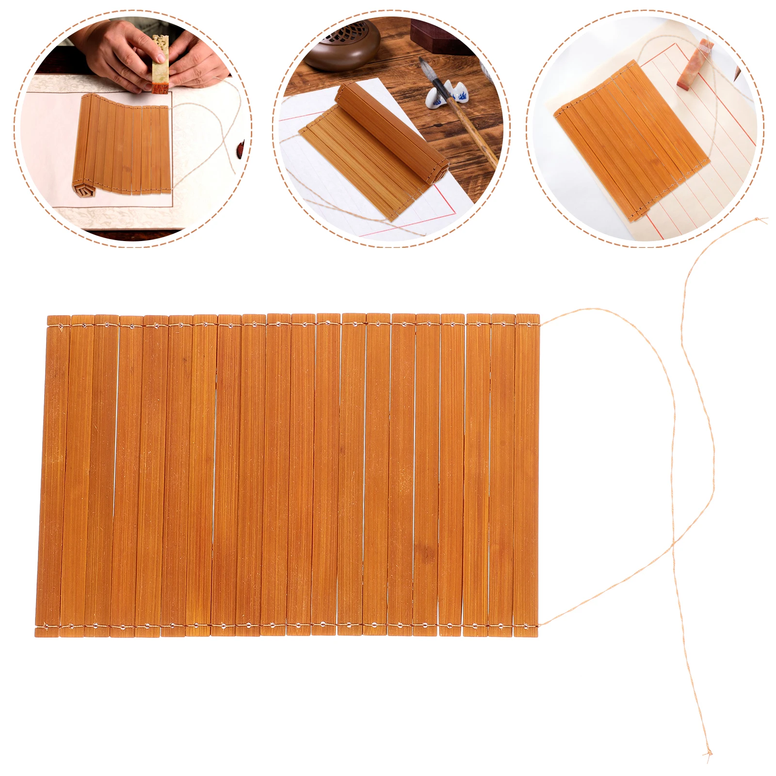 20 Bamboo Slips 15.8x24cm Blank Sheets DIY Calligraphy Practice Painting Gift Vintage Book Decor Home Ornament Student