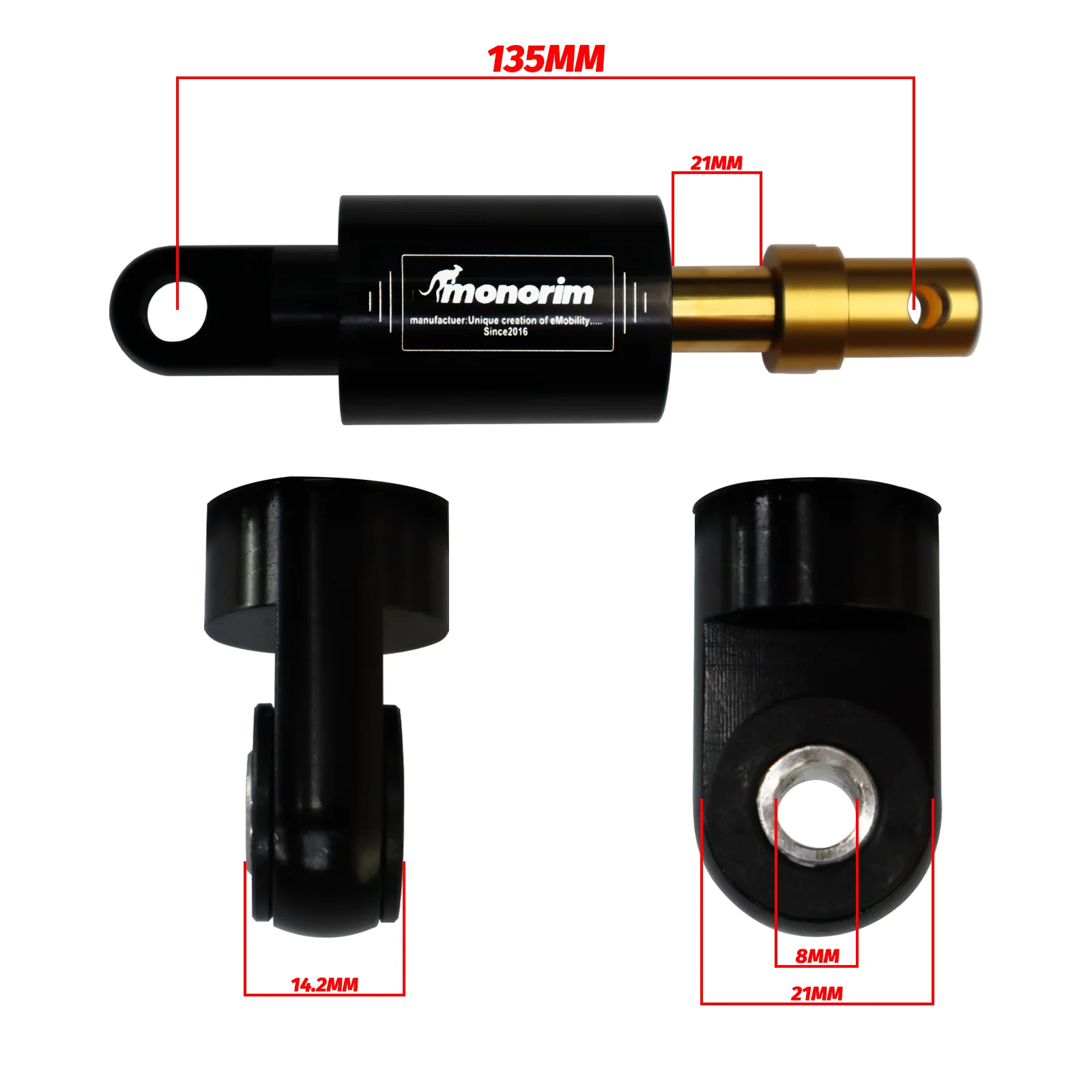 Monorim SGR2(2024 Year)Version Rear pneumatic precision shock absorbers For Segway MaxG2 series.