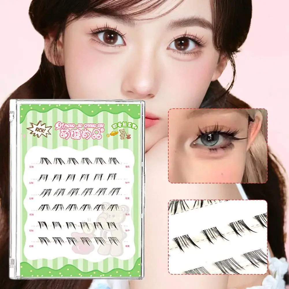 No Glue False Eyelashes - Lower Lashes Fox Style, Natural Manga Fairy Look, Easy Apply Self-Adhesive Lashes for Camera A8Z6