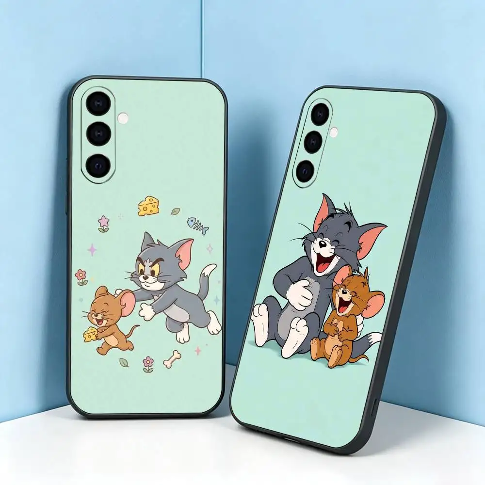Tom-M AND Jerrys Cartoon Phone Case For Samsung Galaxy A73,A72,A71,A70,A53,A52,A51,Soft Silicone Black Cover